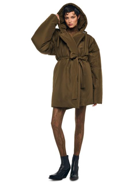 NORMA KAMALI HOODED SLEEPING BAG COAT TO KNEE