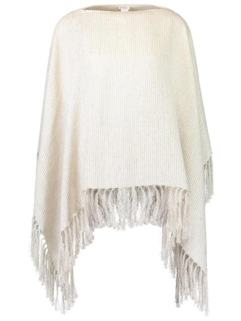 Brunello Cucinelli Stripe Fringe Poncho
