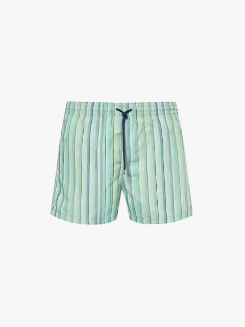 Striped recycled polyester-blend swim shorts