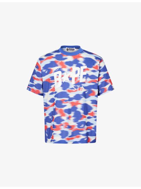 A BATHING APE® Camo Logo-Print Cotton T-Shirt