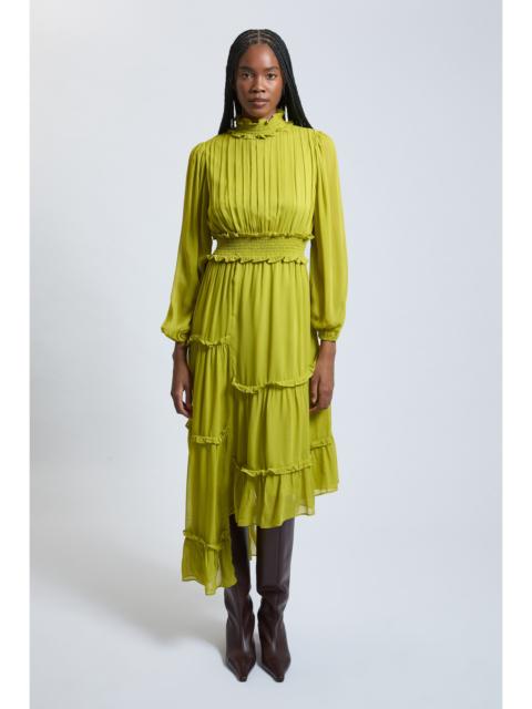KAREN MILLEN Viscose Georgette Asymmetric Maxi Dress