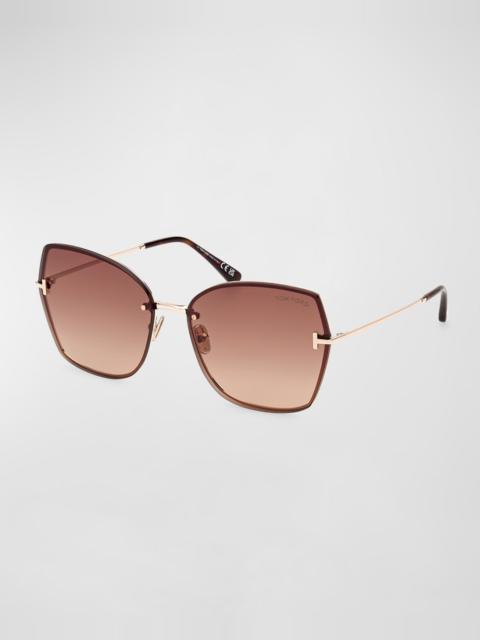 TOM FORD Nickie Metal Butterfly Sunglasses