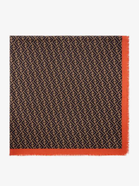 FENDI Brown silk shawl