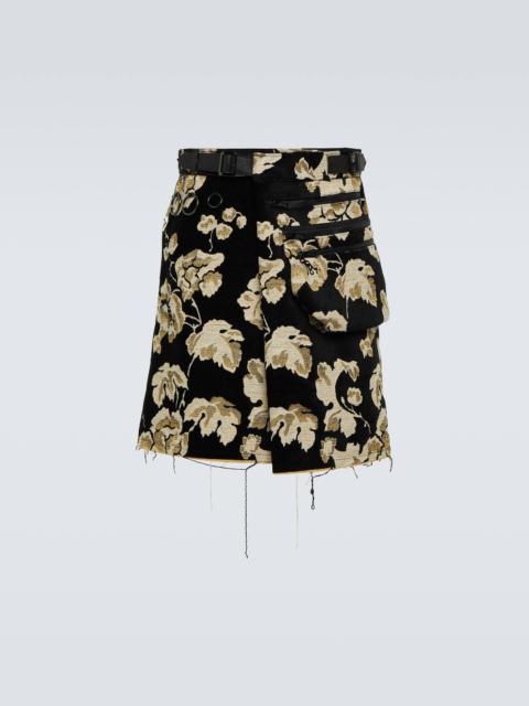Floral jacquard skirt