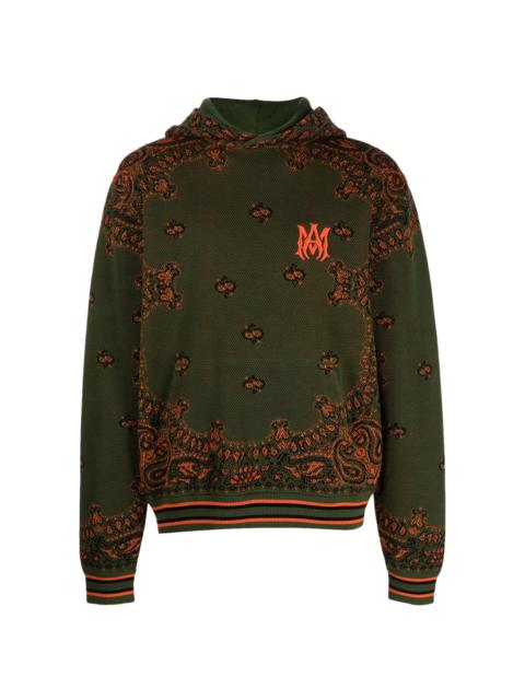 AMIRI BANDANA B-BALL HOODIE "GREEN/ORANGE" PS22MKF010 352