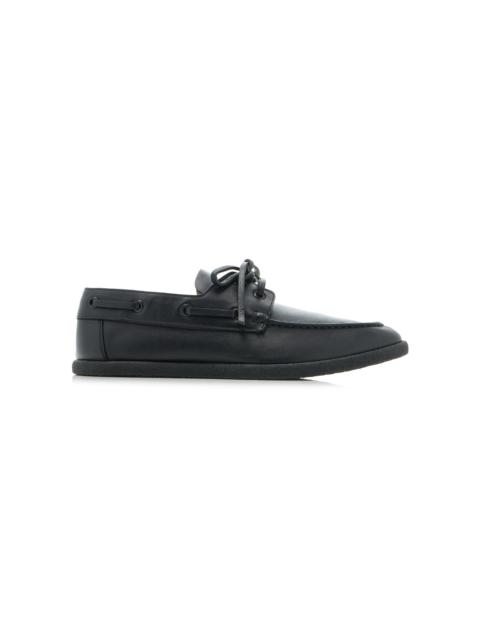 The Row Novus Leather Boat Shoes black