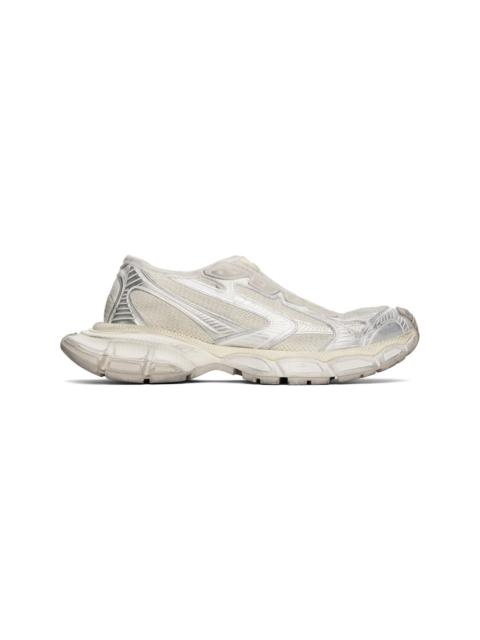 BALENCIAGA Off-White & Silver 3XL Slip On Sneakers