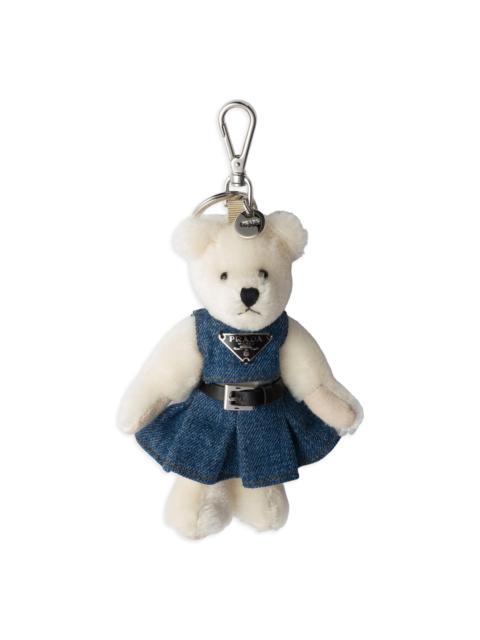Prada Women's Teddy Keychain Charm - Blue