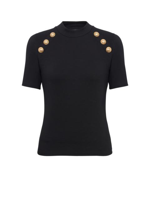 Balmain 6-button knit T-shirt