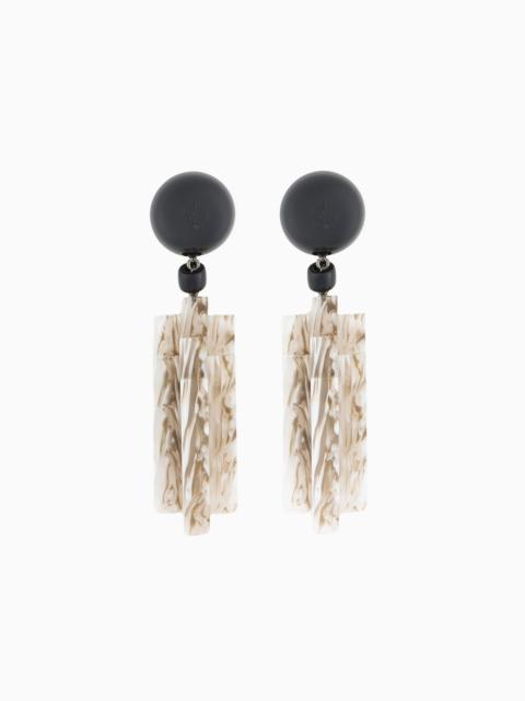 GIORGIO ARMANI Variegated-effect resin clip-on pedant earrings