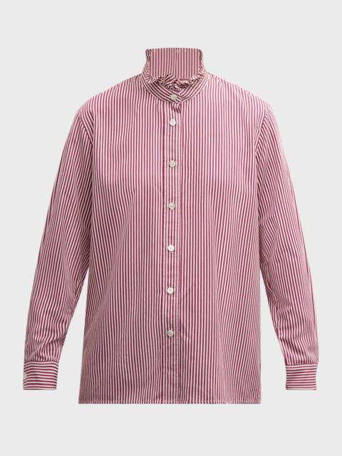 Sidney Striped Ruffle-Trim Shirt