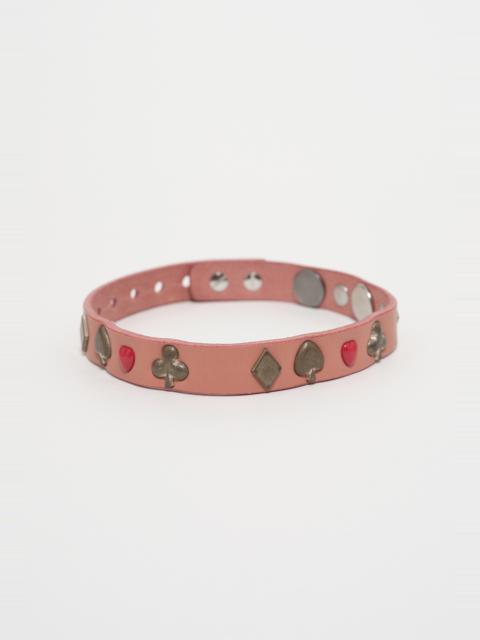 Our Legacy 2 cm Card Deck Choker Tasty Pink Leather
