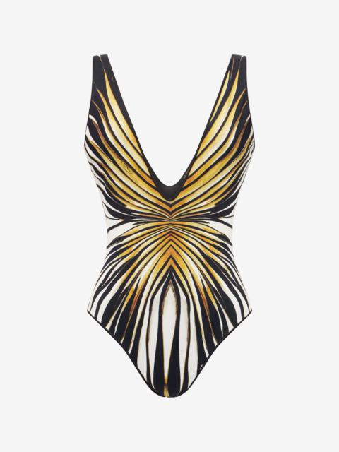 Roberto Cavalli Ray Of Gold Print Swimsuit One-Piece