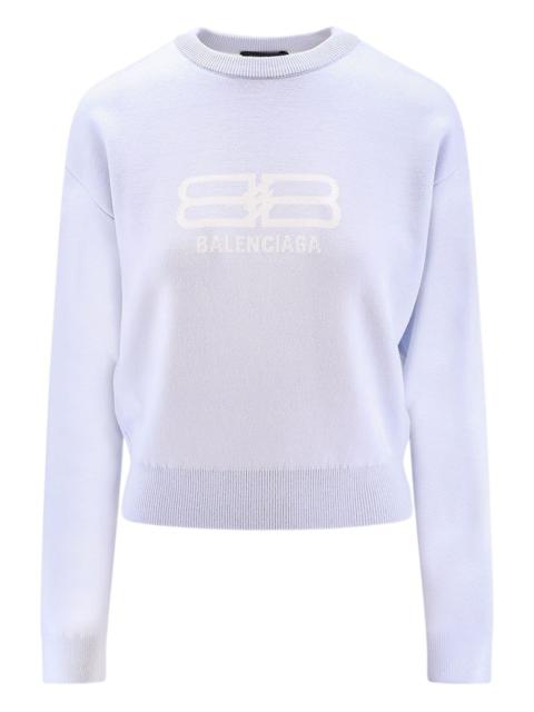 BALENCIAGA logo-detail crew-neck sweater