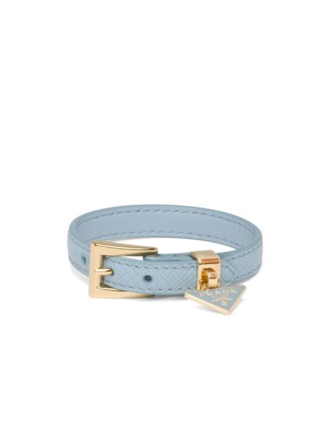 triangle-logo leather bracelet