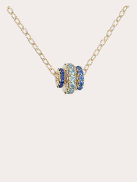 Spinelli Kilcollin Aquamarine & Sapphire 18k Gold Vesta Bleu Necklace