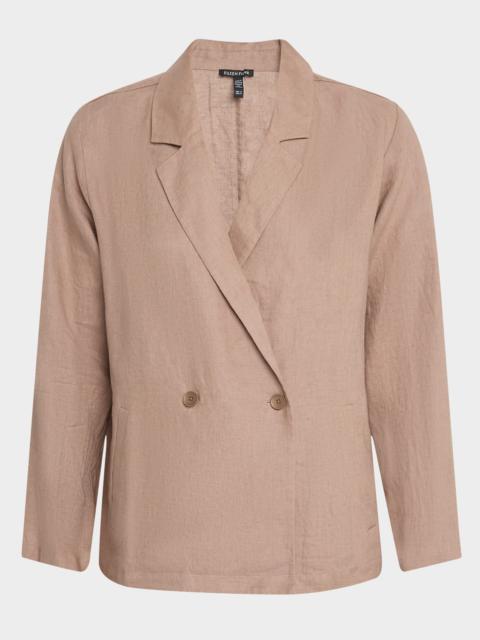 EILEEN FISHER Double-Breasted Organic Linen Blazer