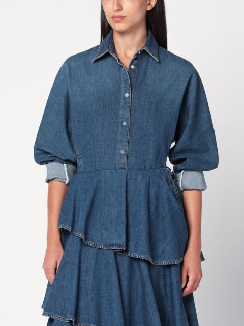 Alaïa Rounded blue denim shirt