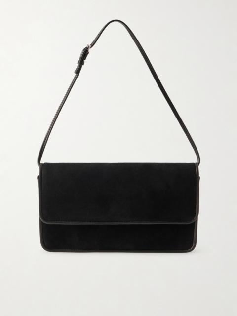The Row Nancy Leather-trimmed Suede Shoulder Bag