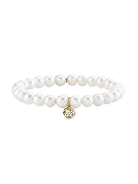 SYDNEY EVAN 14K Gold, Diamond & Pearl Beaded Bracelet