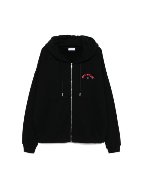OFF‐WHITE☆ラウンドロゴ レタリング スケートパーカー ロゴ