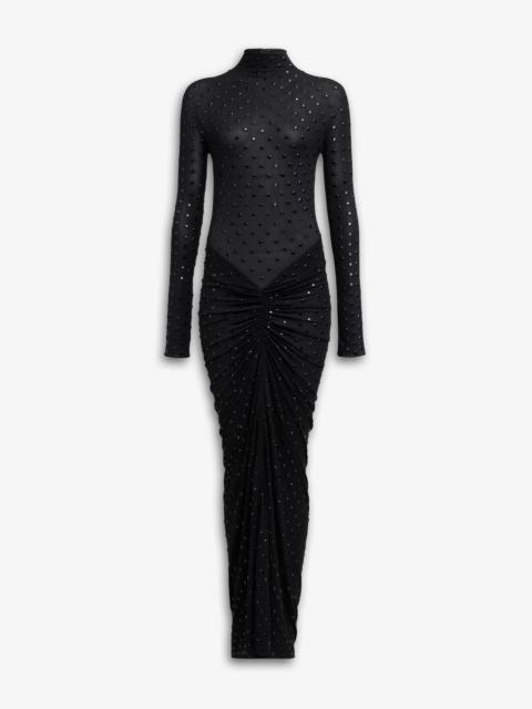 Alaïa DRAPED DRESS IN RHINESTONE JERSEY
