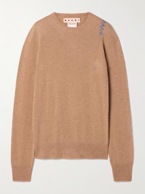 Marni Embroidered Wool And Cashmere-blend Sweater
