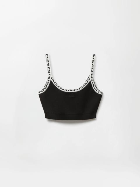 VERSACE Viscose-Blend Jacquard Crop Top