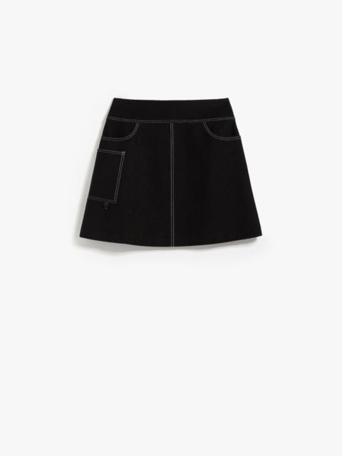 Short denim-look jersey skirt