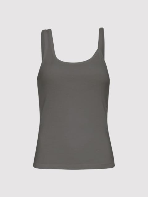 Organic Cotton Asymm Tank - Pewter Grey