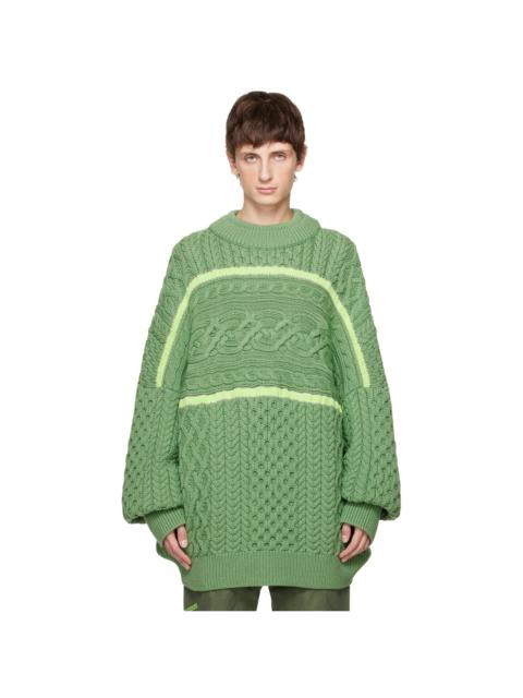 ROBYN LYNCH Green Wavy Cardigan | REVERSIBLE