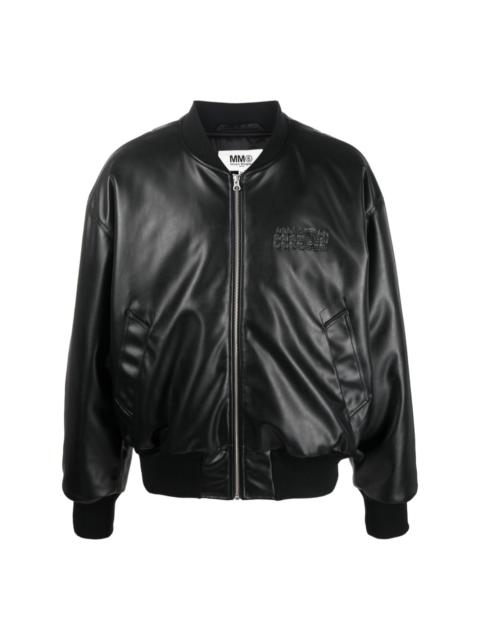 MM6 Maison Margiela Faux leather bomber jacket | tessabit