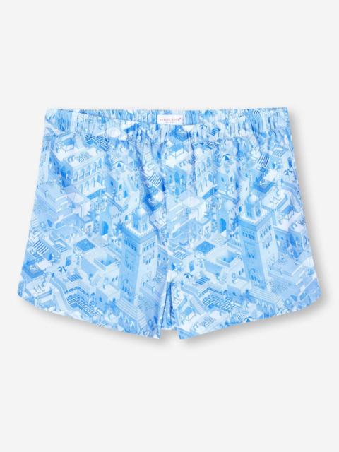 Men's Modern Fit Boxers Ledbury 70 Cotton Batiste Blue