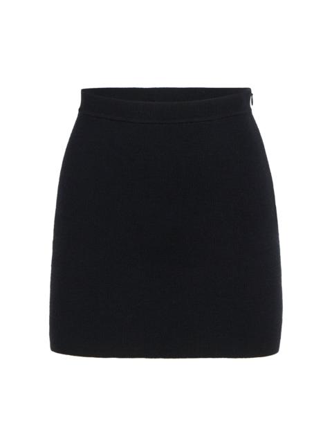 KHAITE Darrion Mid-Rise Wool-Blend Mini Skirt black