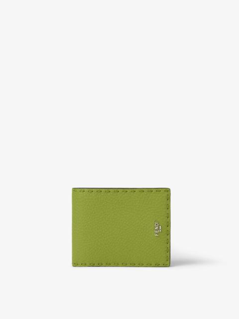 FENDI Selleria Wallet Verbena green and black Selleria bi-fold wallet with 132 hand-sewn stitches