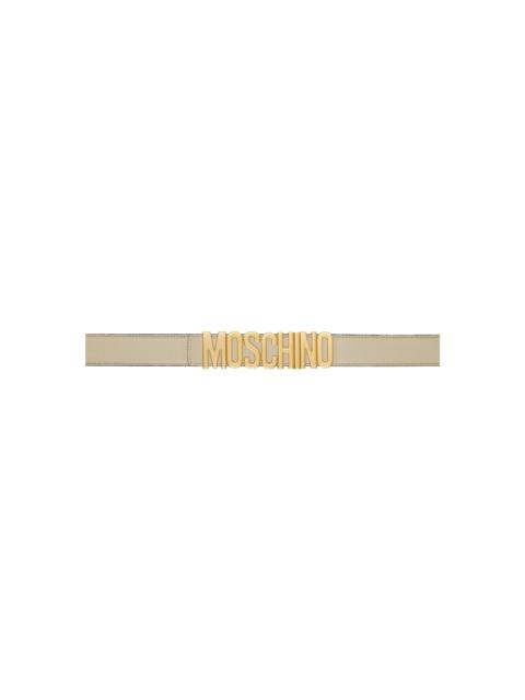 Moschino Beige Logo Belt