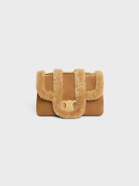 CELINE Medium Celine Victoire Bag in SUEDE CALFSKIN AND SHEARLING