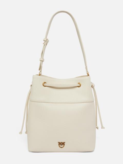 PINKO LEATHER BUCKET BAG WITH SHOULDER STRAP