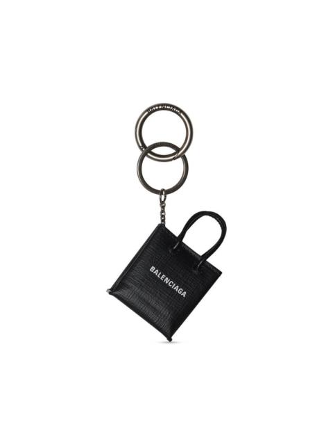 BALENCIAGA Mini Shopping Keychain in Black