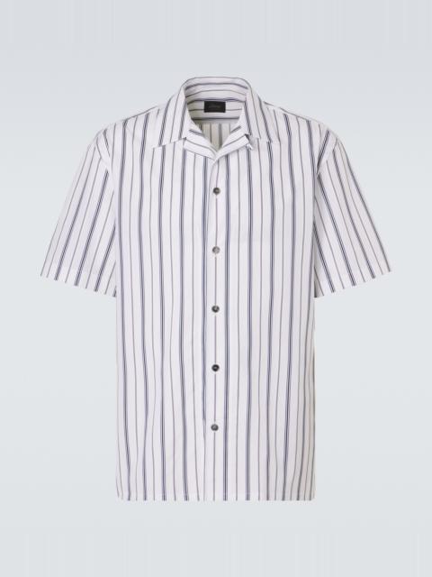 Brioni Striped cotton poplin bowling shirt