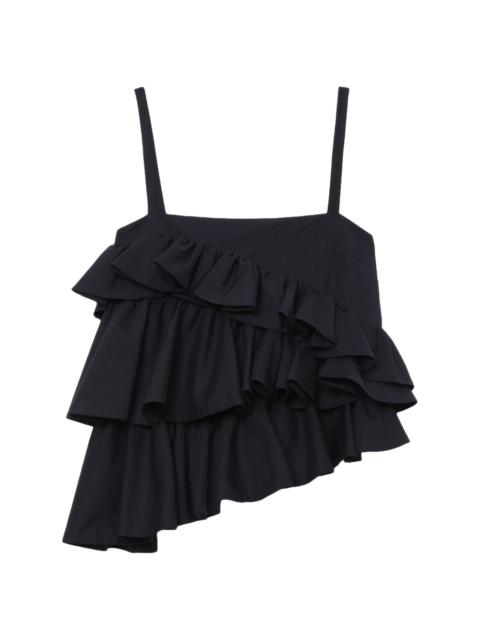 MSGM asymmetric ruffle top