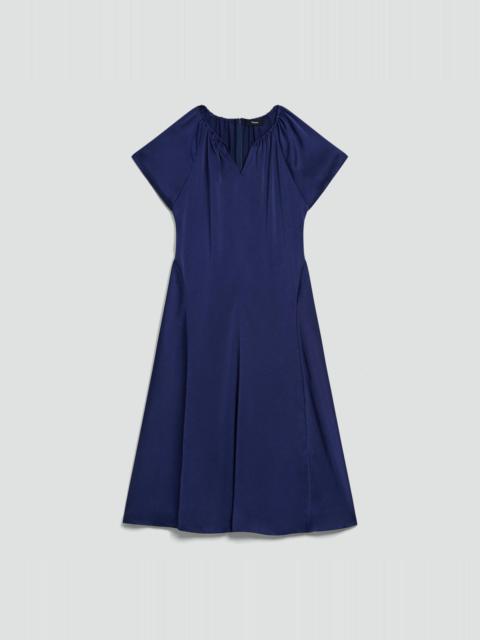 Theory Ruched Midi Dress in Crushed Satin