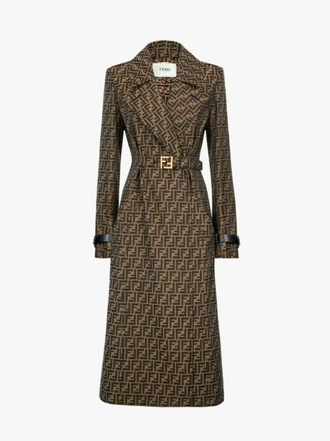 FENDI Brown canvas trench coat