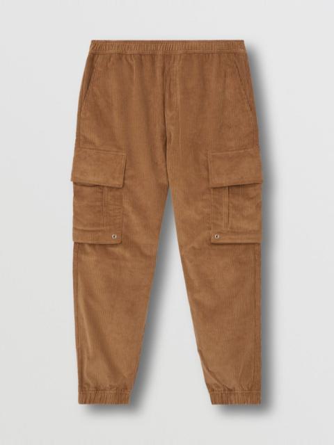 Burberry Logo Detail Corduroy Cargo Trousers
