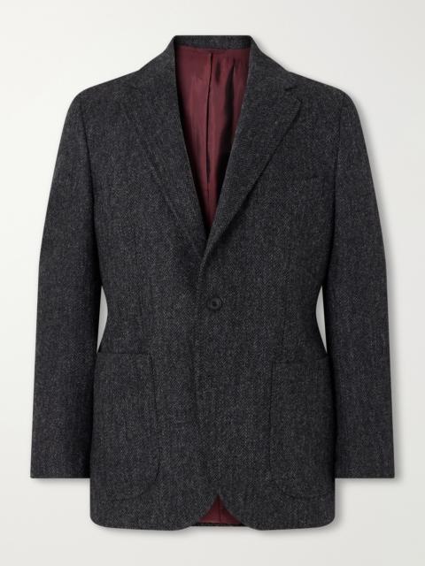 RUBINACCI Herringbone Virgin Wool Blazer
