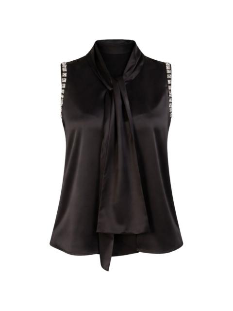 PINKO crystal pussy-bow blouse