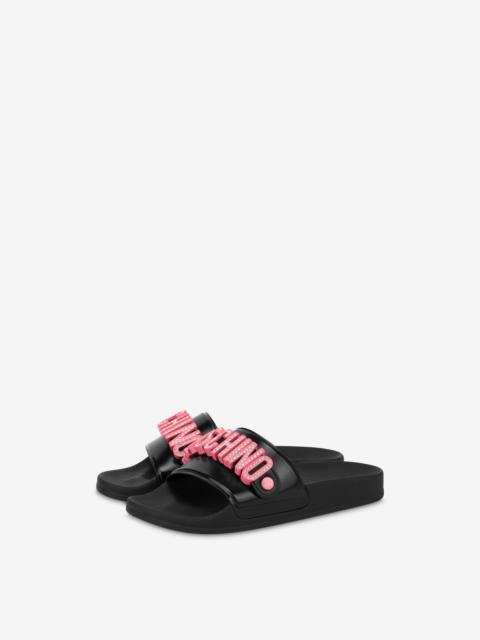 Moschino JEWEL LOGO POOL SLIDERS