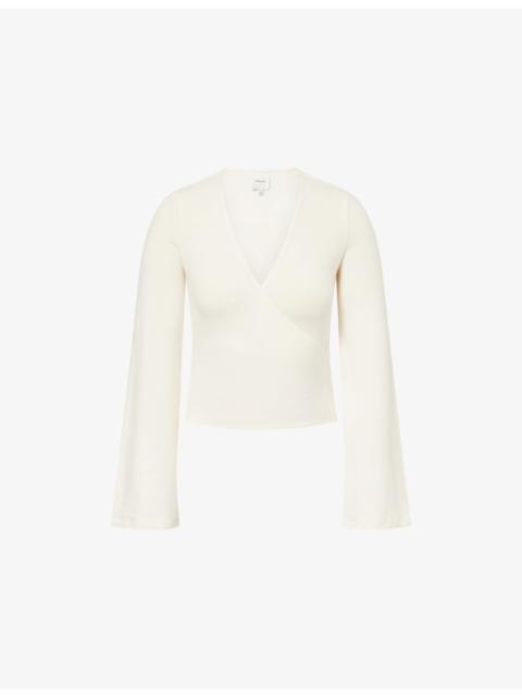 Reformation Kylen Wrap-Front Knitted Top