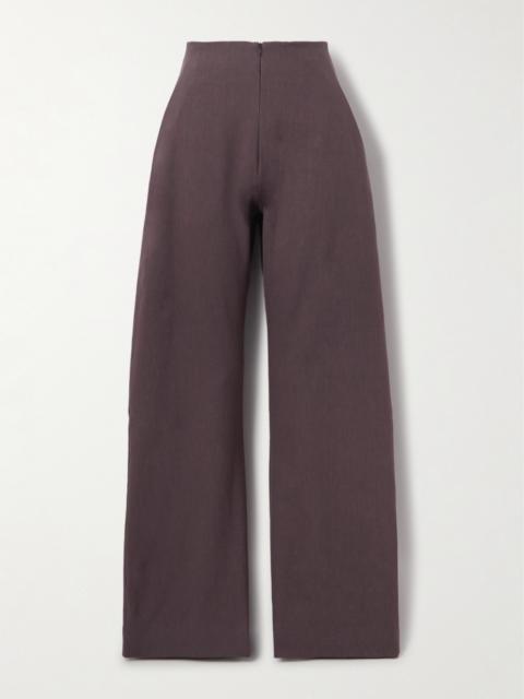 cortana Umbra Stretch-wool, Organic Cotton And Hemp-blend Barrel-leg Pants