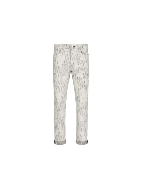 Dior Dior Allover Dior Oblique Kasuri Denim Jeans White/Grey